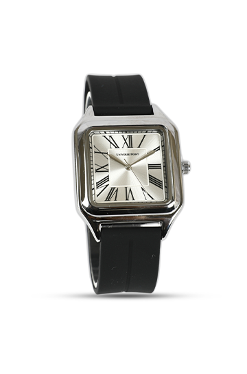 Universe Point Original Quartz Watch black strap Universe Point Square Silver Dial